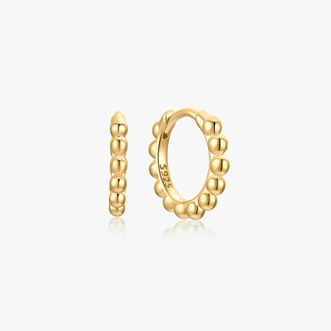 Beaded Huggies in Gold